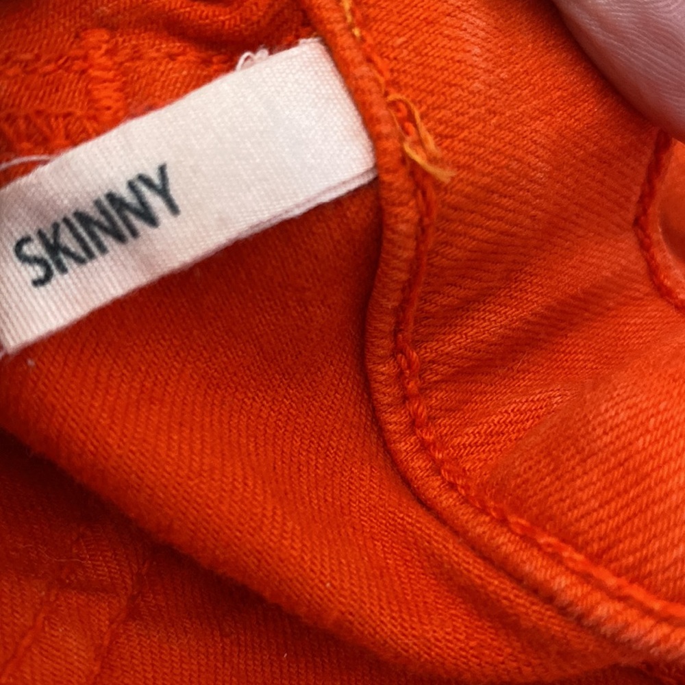 rag & bone skinny jean, 28 - red orange, silver grommet,  made in USA - Picture 8 of 11